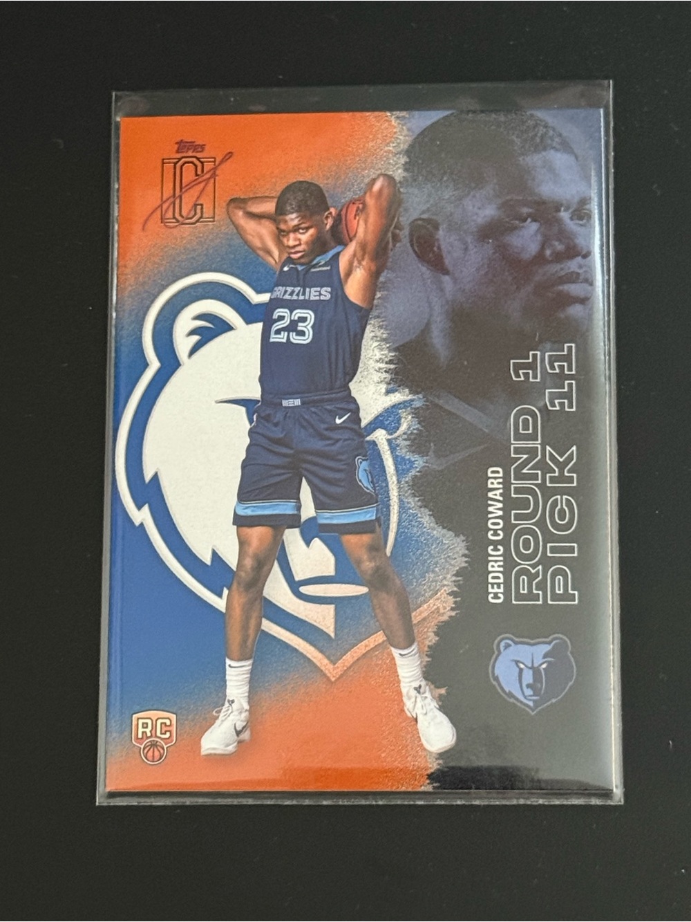 2025-26 Topps Signature Class Blue & Orange Cedric Coward  #108 Memphis Grizzlie